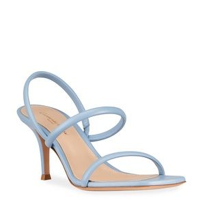 Gianvitto Rossi blue leather slingback sandals New